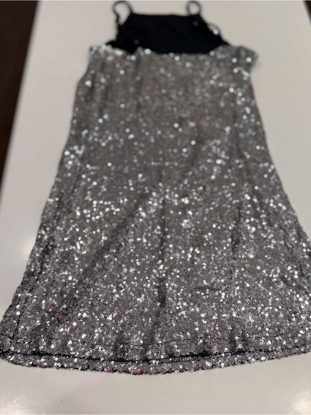 Altar’d State Silver/ Metallic Sequin Spaghetti Strap Mini Slip Dress Size M - Picture 4 of 6